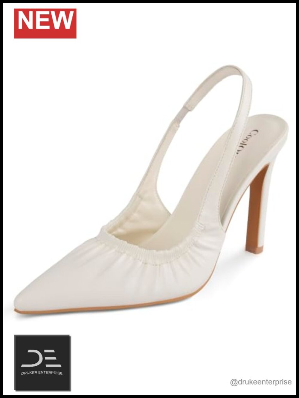 Faux Leather Pointed Toe Stiletto Heels Women Slingback Pumps 4"